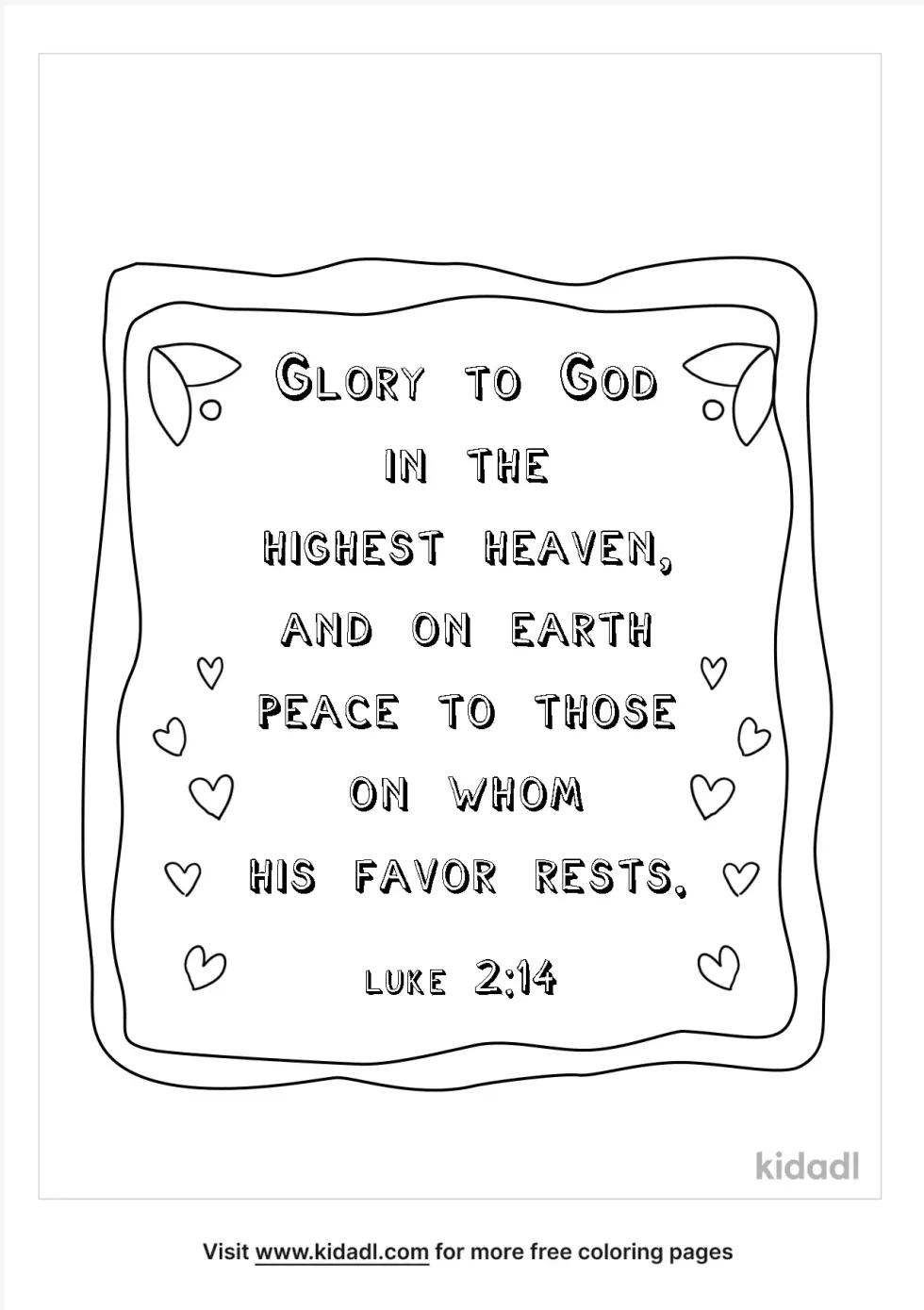 Luke 2:14 Coloring Page