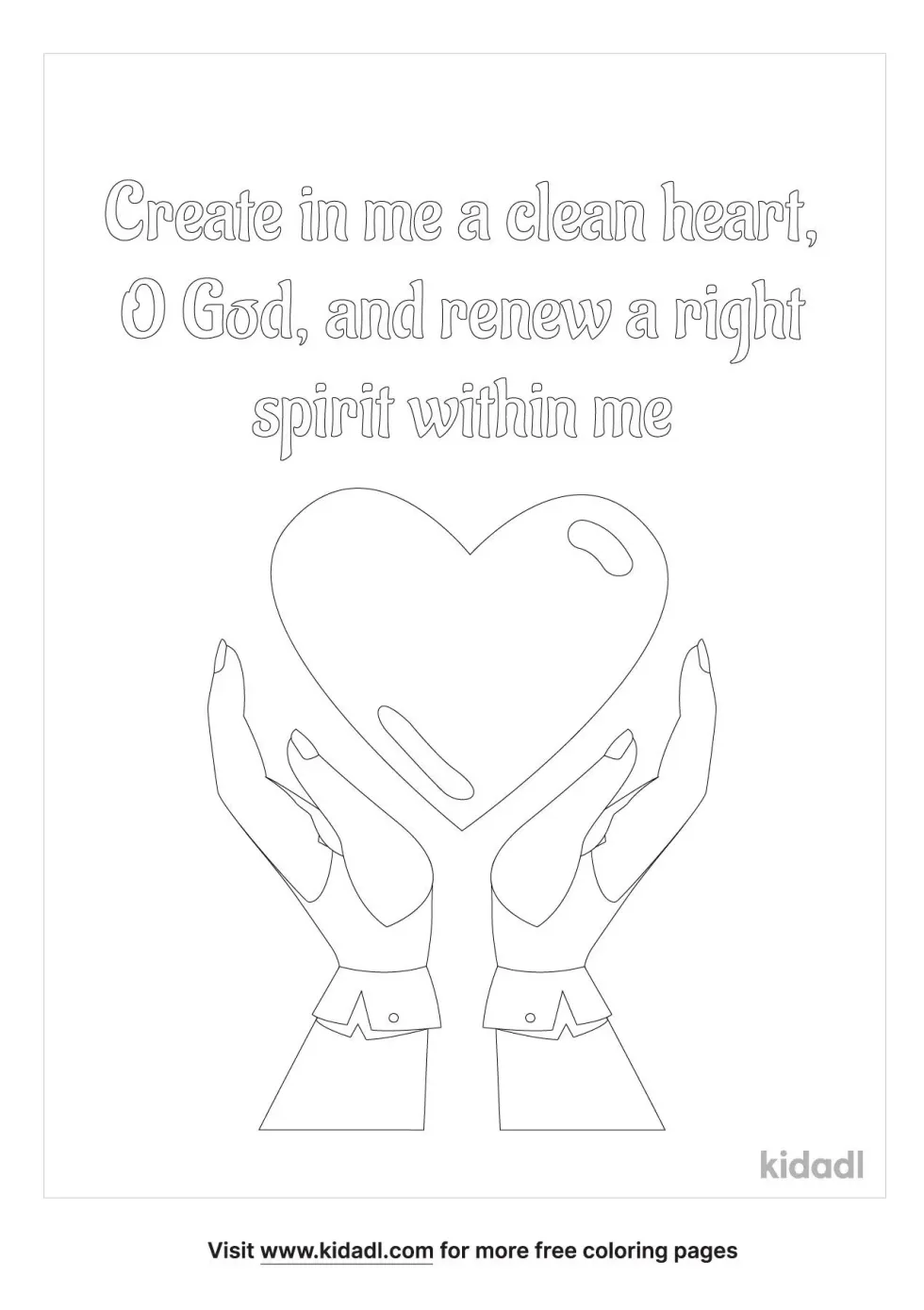 Create In Me A Clean Heart Coloring Page