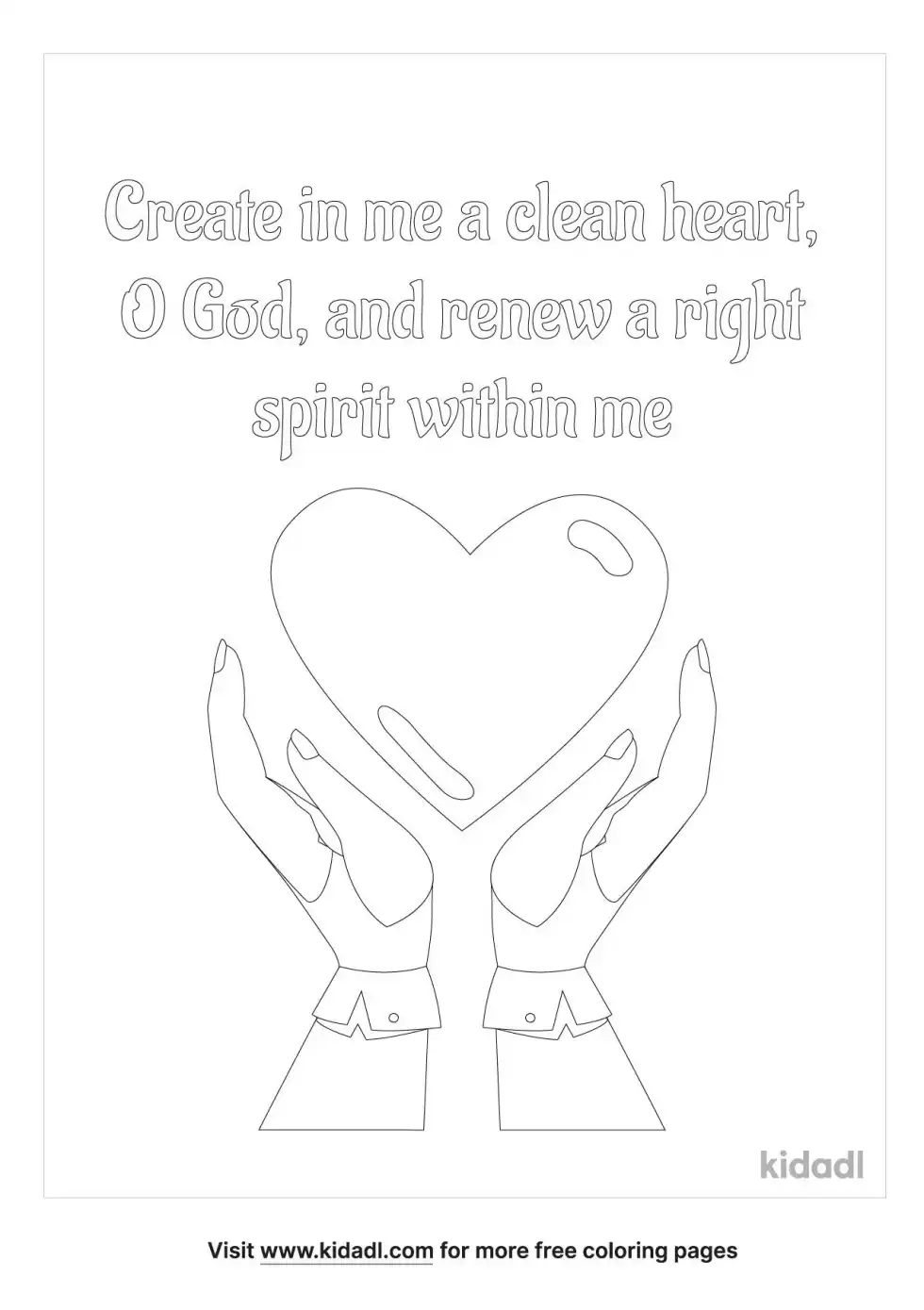 Create In Me A Clean Heart Coloring Page