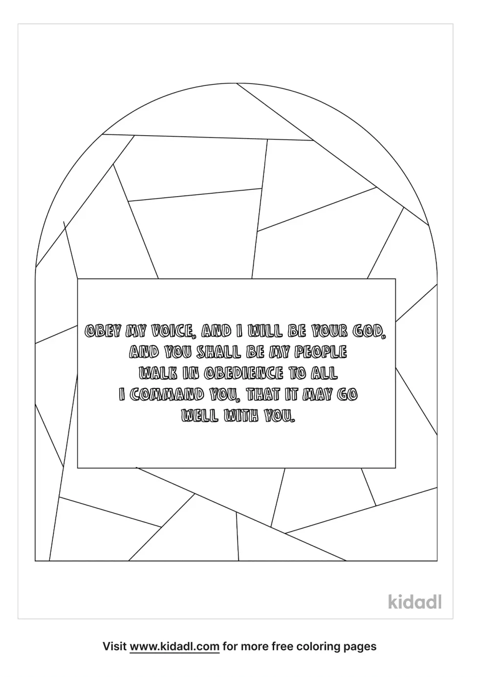 Jeremiah 7:23 Stained Glass Coloring Page