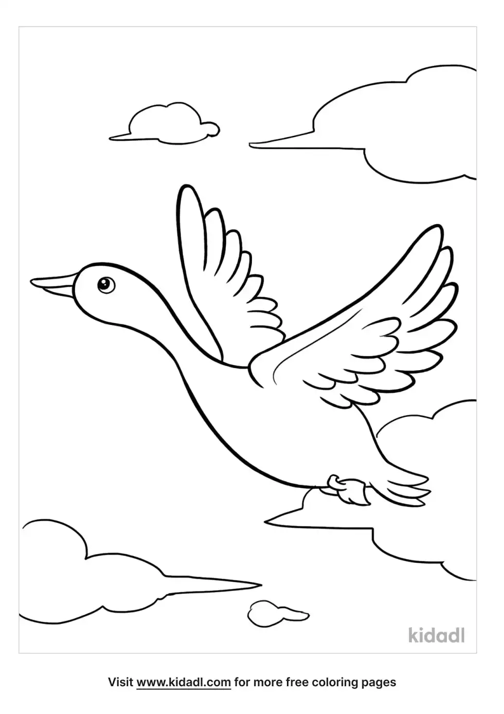 Geese Flying Coloring Page