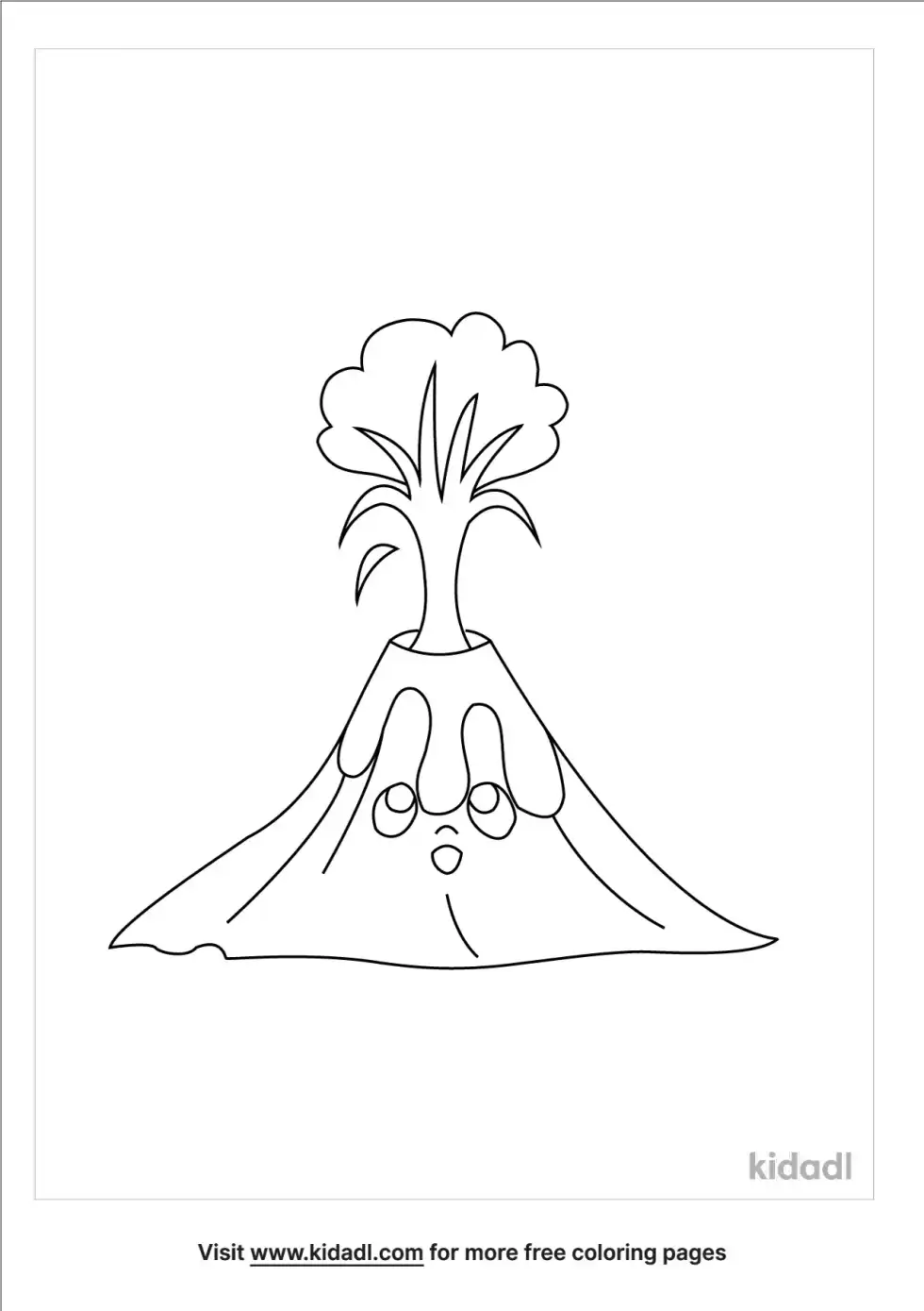 Cute Volcano Coloring Page