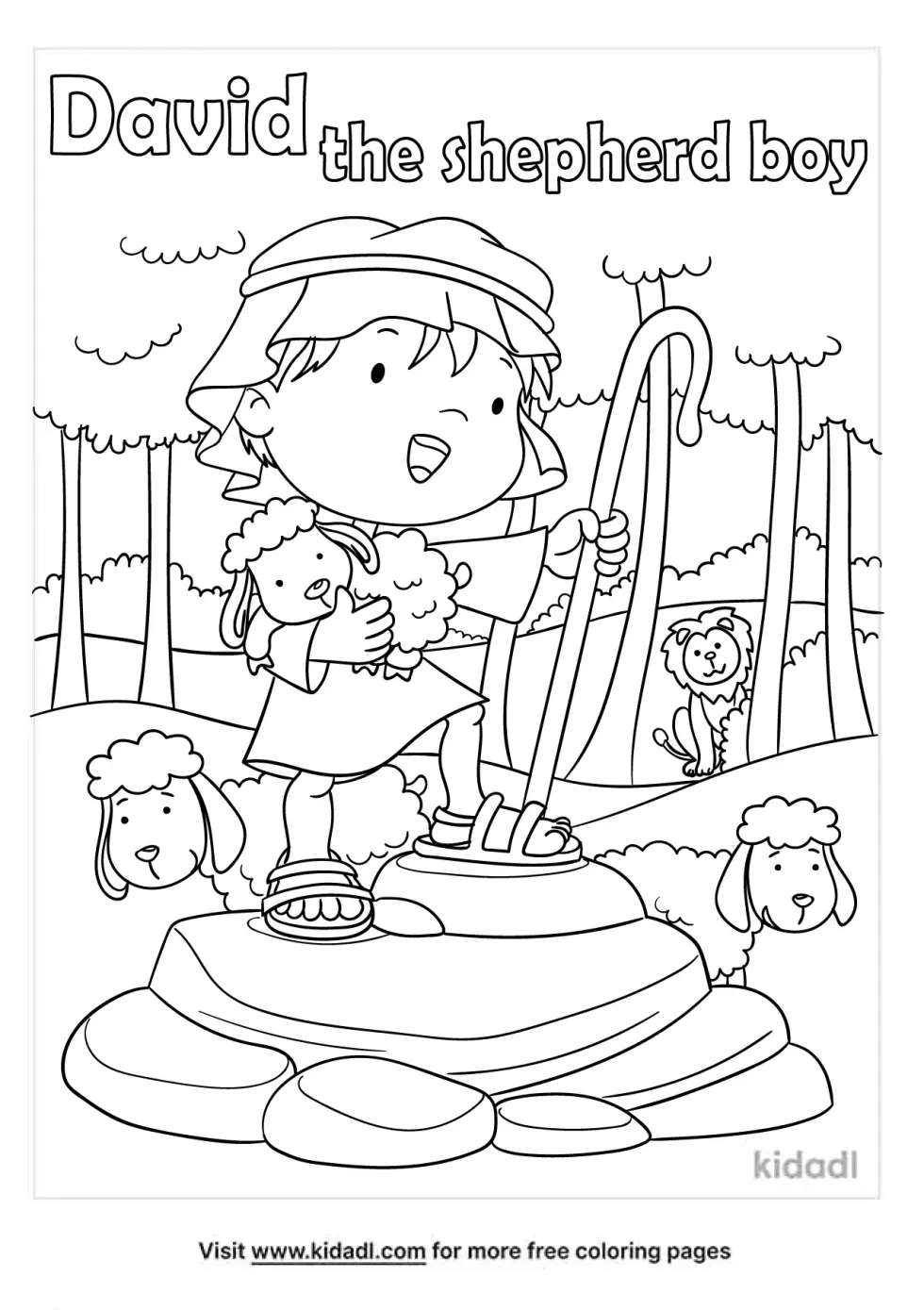 David The Shepherd Boy Coloring Page