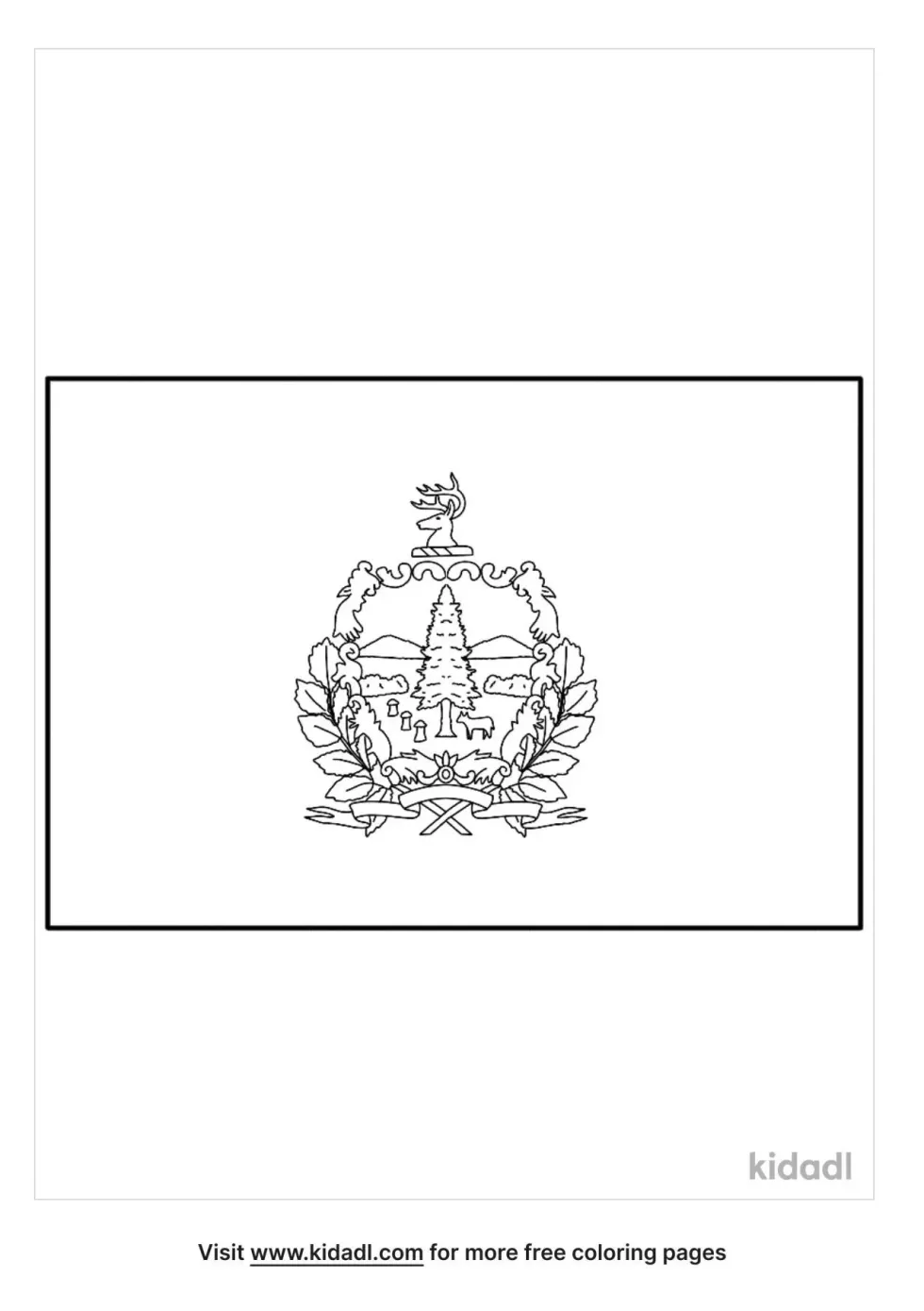 Vermont Flag Coloring Page