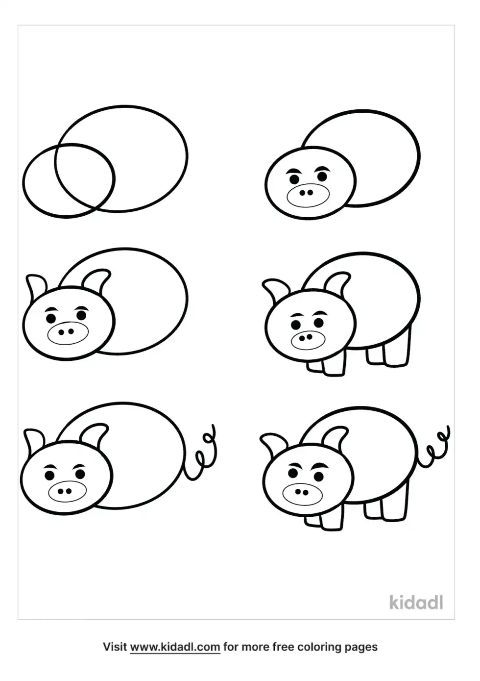Step By Step Draw Cartoons Coloring Page