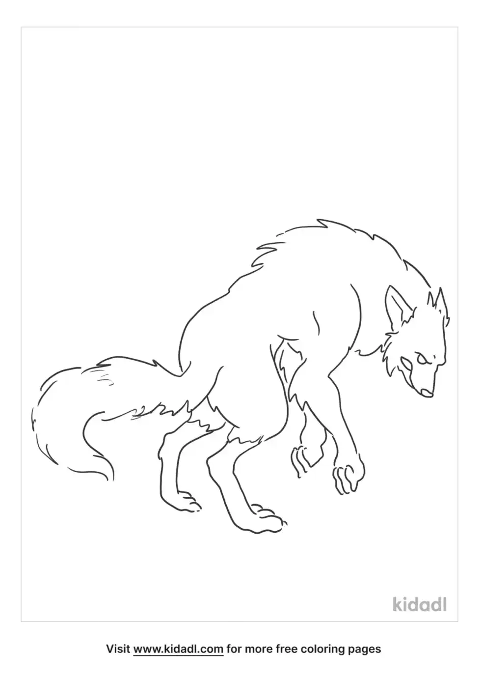 Realistic Werewolf Coloring Page