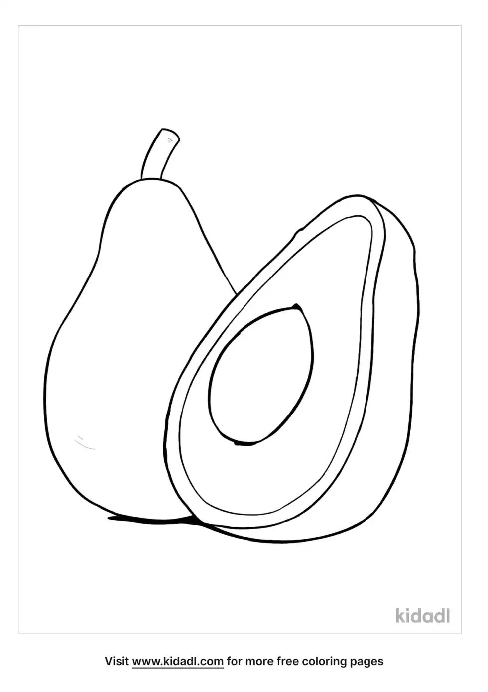 Sliced Avocado Coloring Page