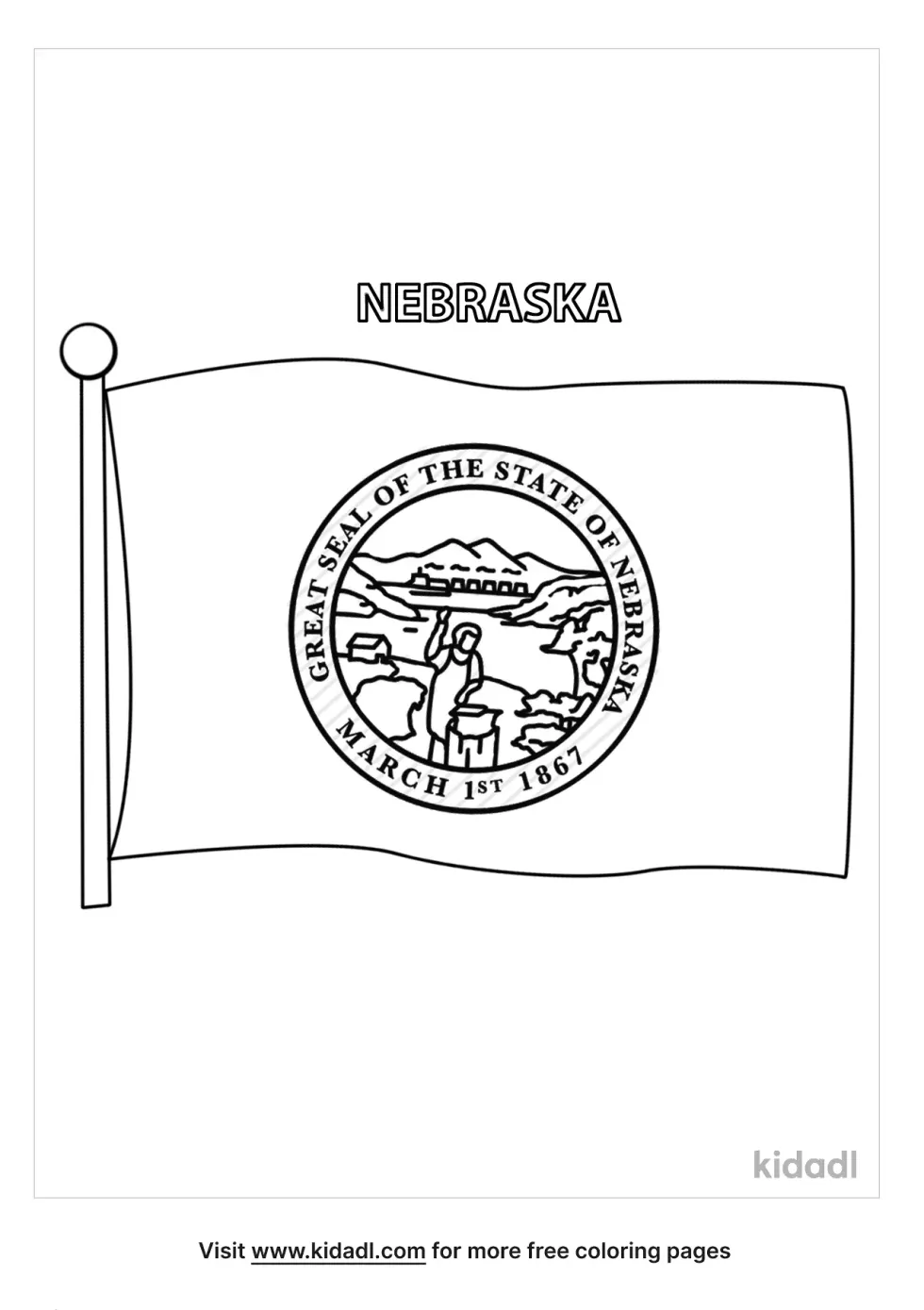 Nebraska State Flag Coloring Page