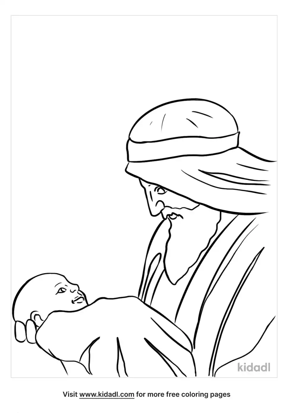 Anna And Simeon Coloring Page