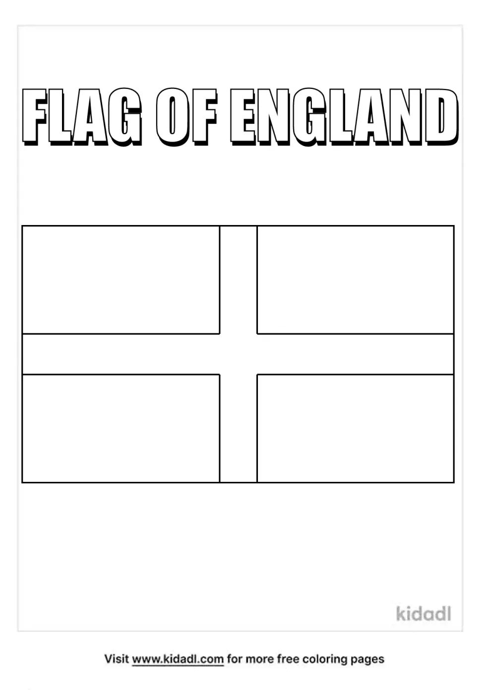 England Flag Coloring Page | Kidadl