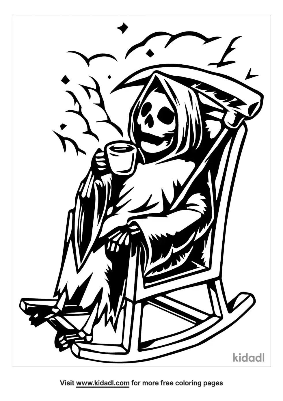 Grim Reaper Coloring Page