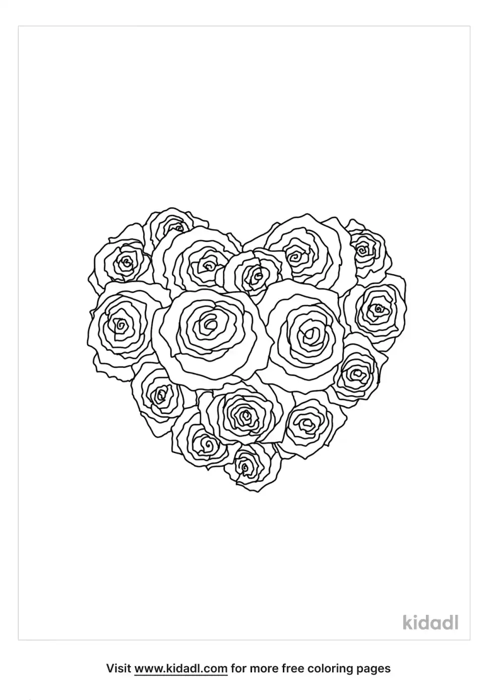 Bouquet Of Hearts Coloring Page