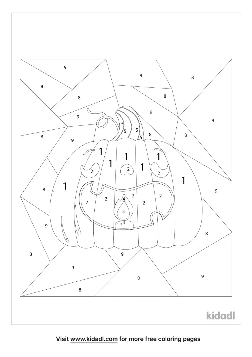 Paint By Numbers Halloween Coloring Page