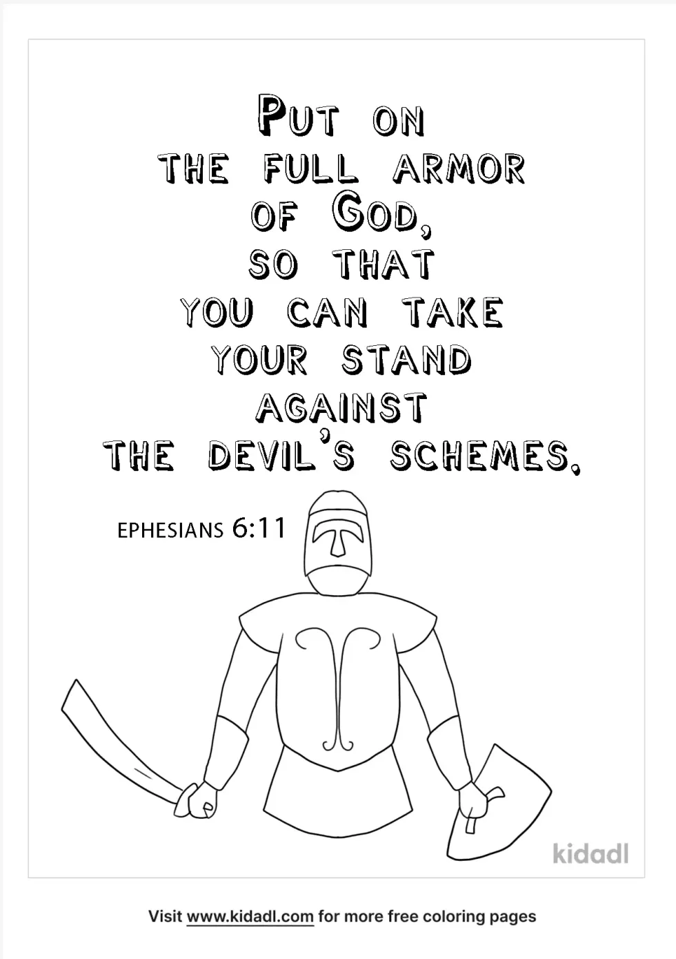 Ephesians 6:11 Coloring Page
