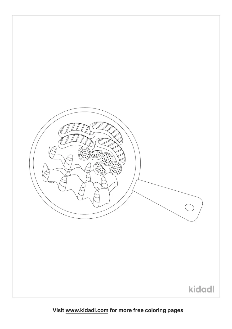 Sausage In A Skillet Coloring Page