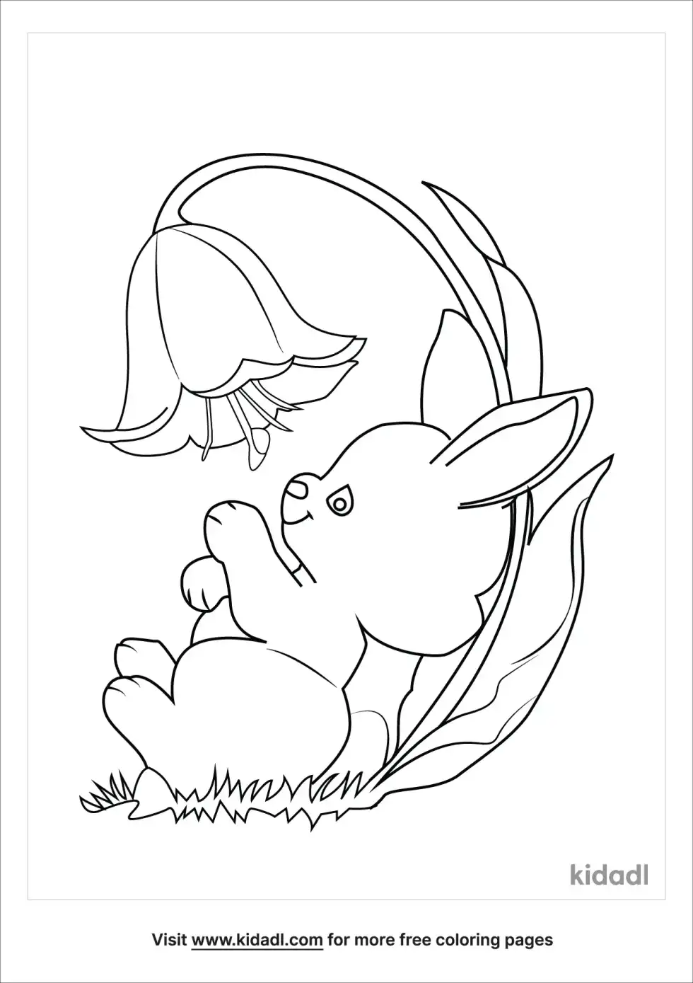 Spring Bunny Coloring Page