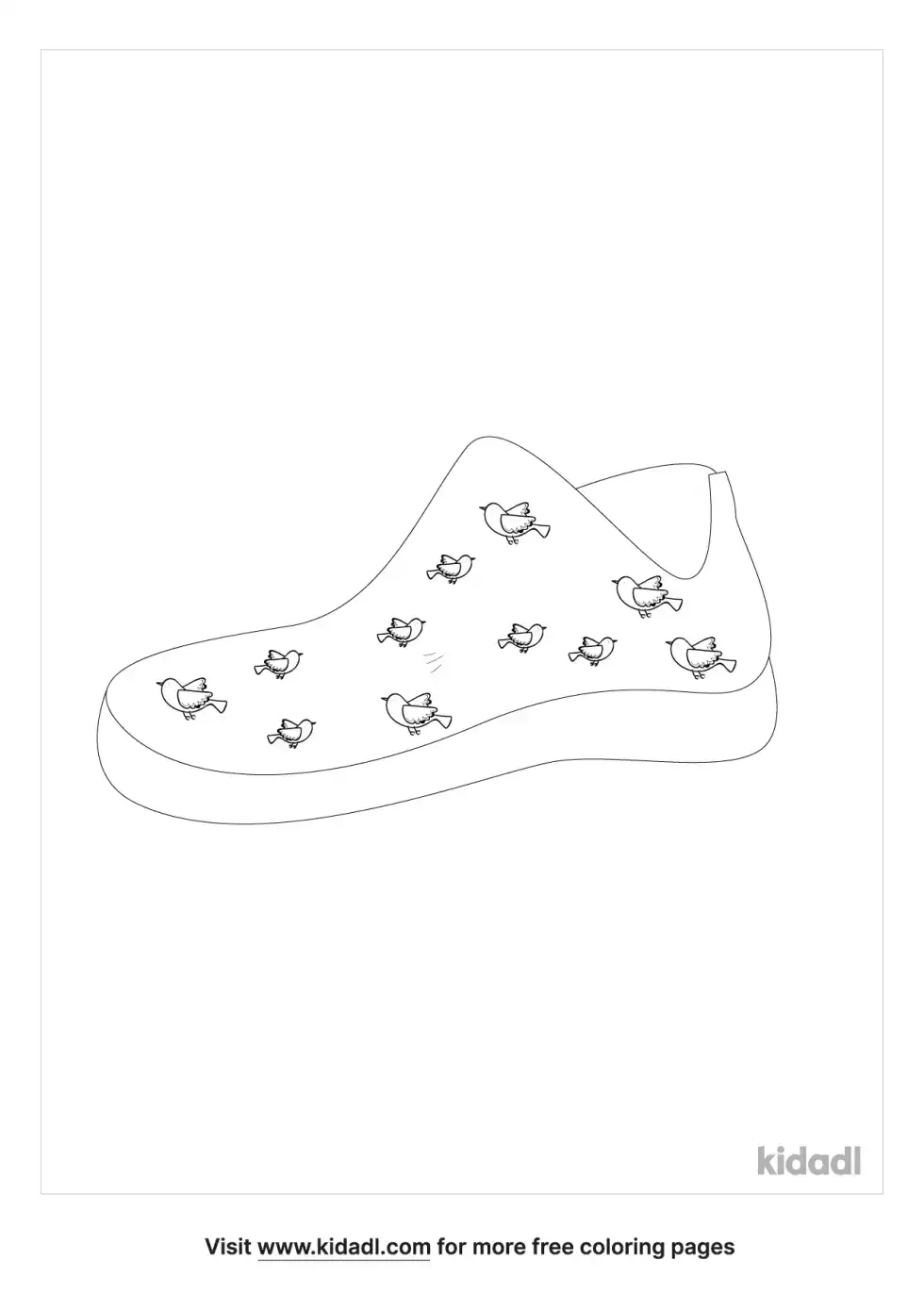 Bird On Shoe Coloring Page