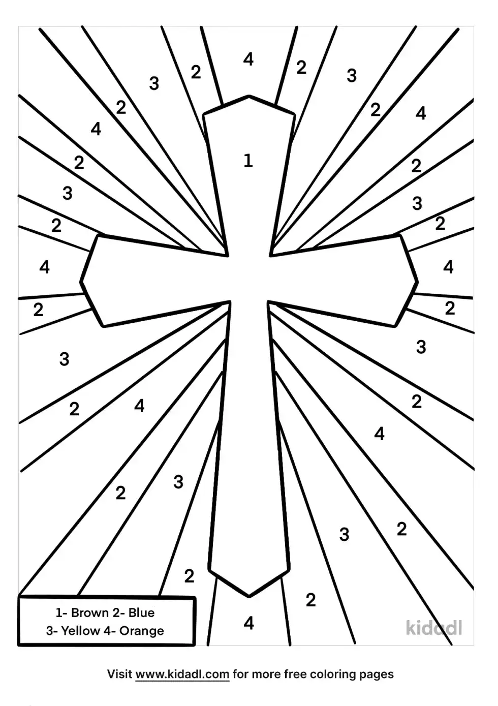 Cross Color By Numbers Coloring Page