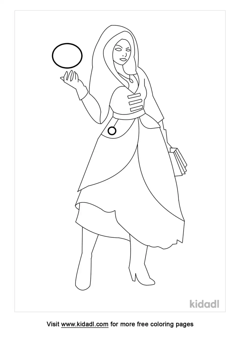 Wizard Woman Coloring Page