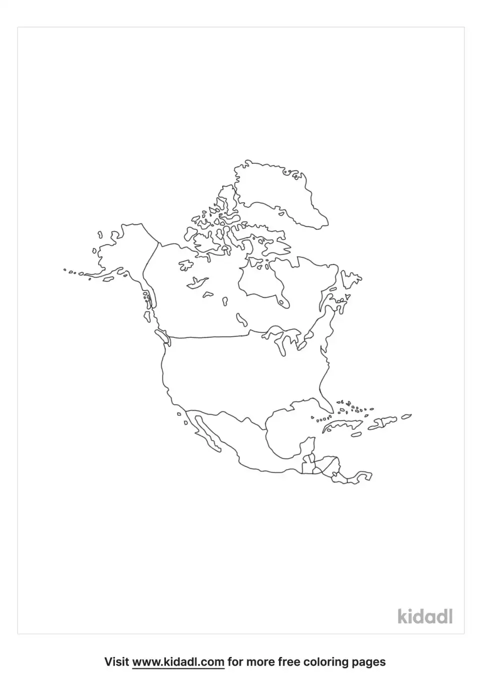 United States And Mexico And Canada Coloring Page
