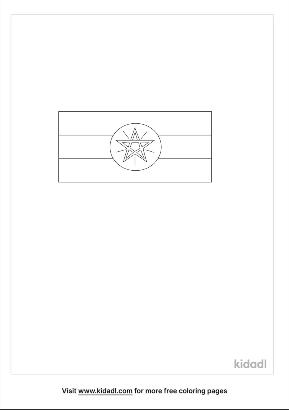 Ethiopian Flag Coloring Page