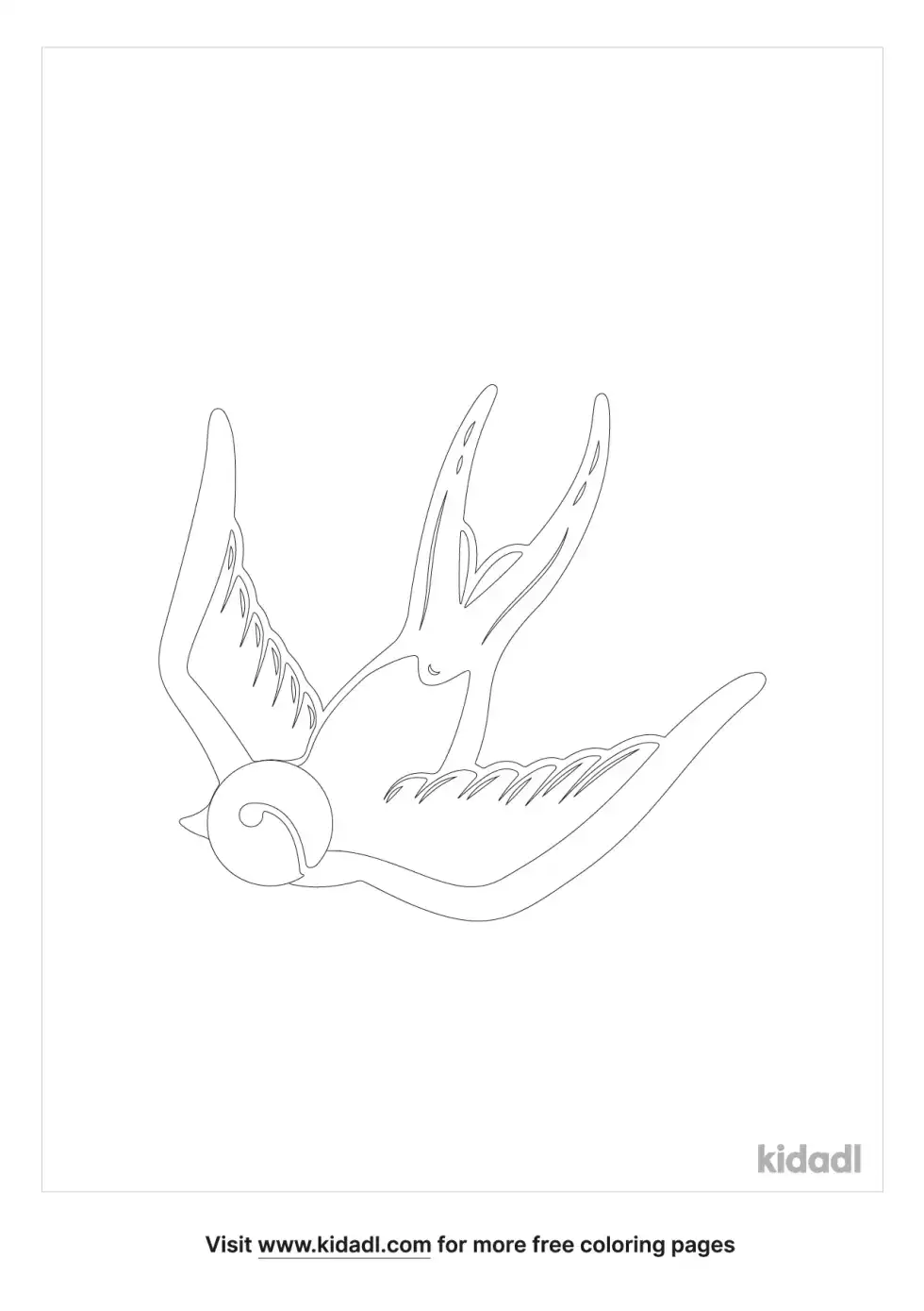 Swallows Birds Coloring Page
