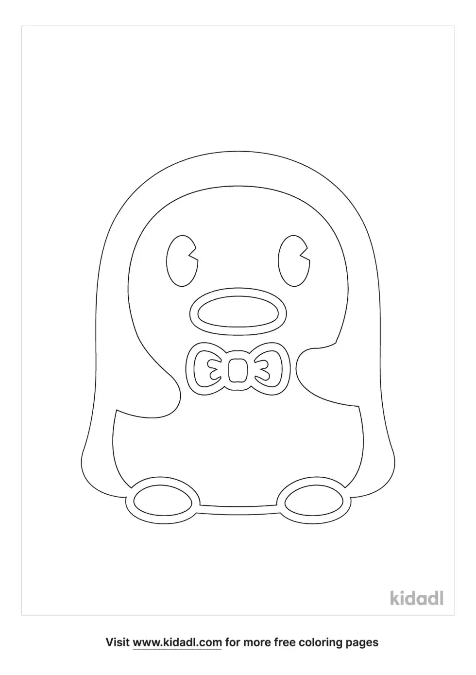 Penguin With Bow Tie Coloring Page