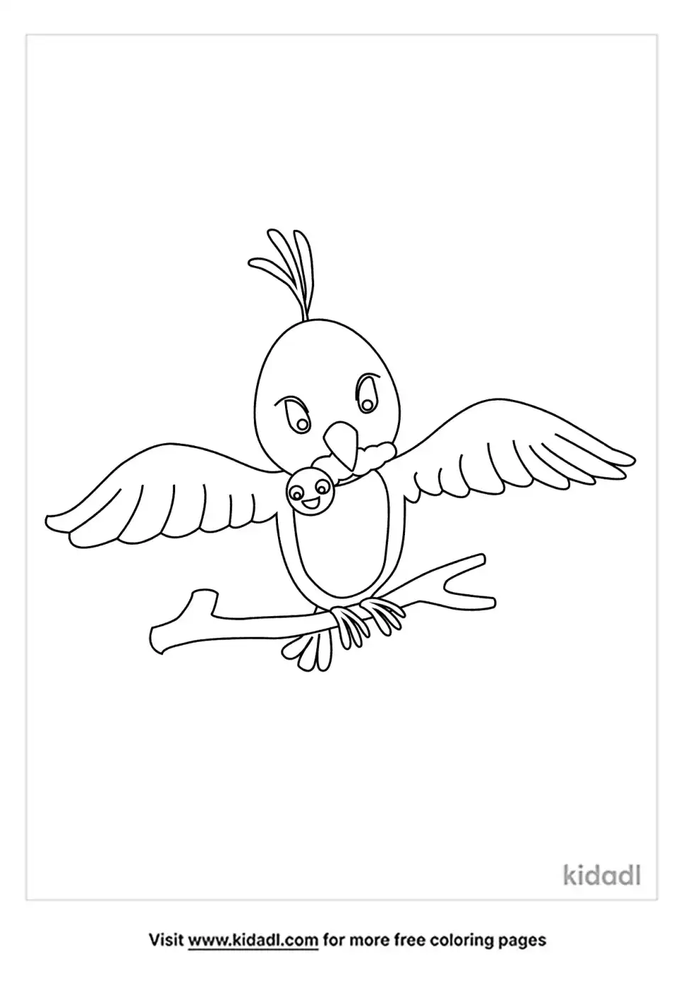 Bird Eating Worm Coloring Page