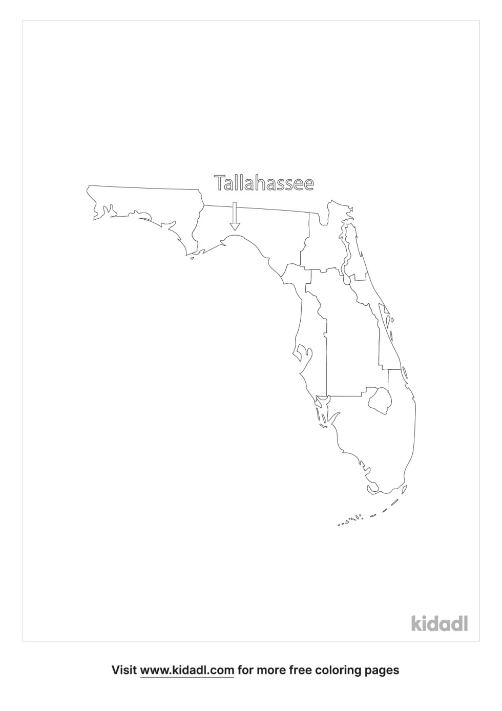 Tallahassee Map Coloring Page