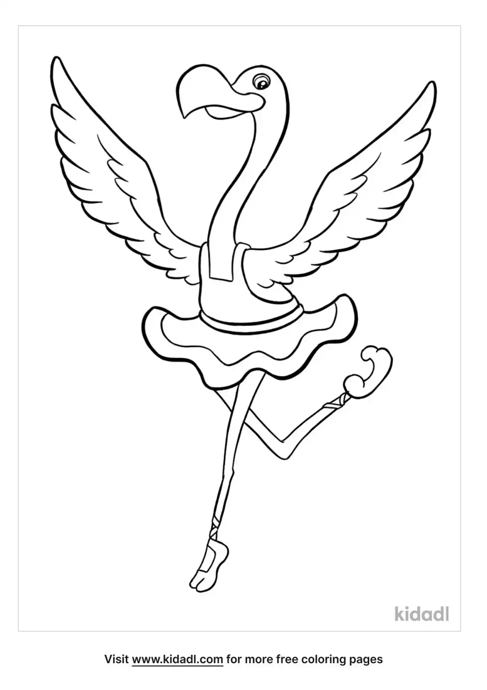 Flamingo In Tutu Coloring Page