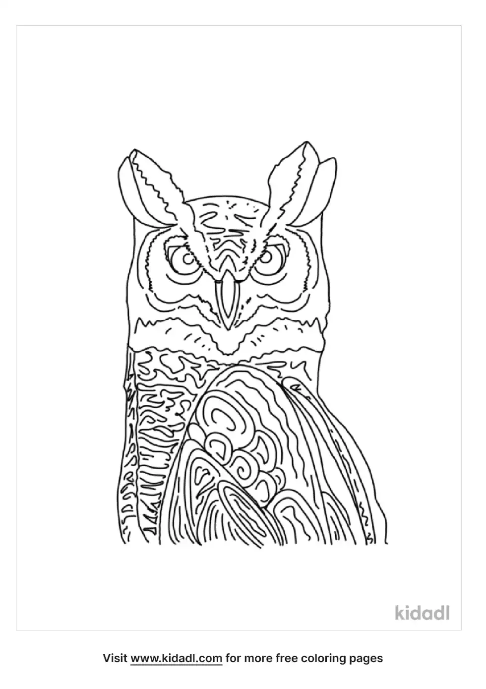 Great Horned Owl Coloring Page