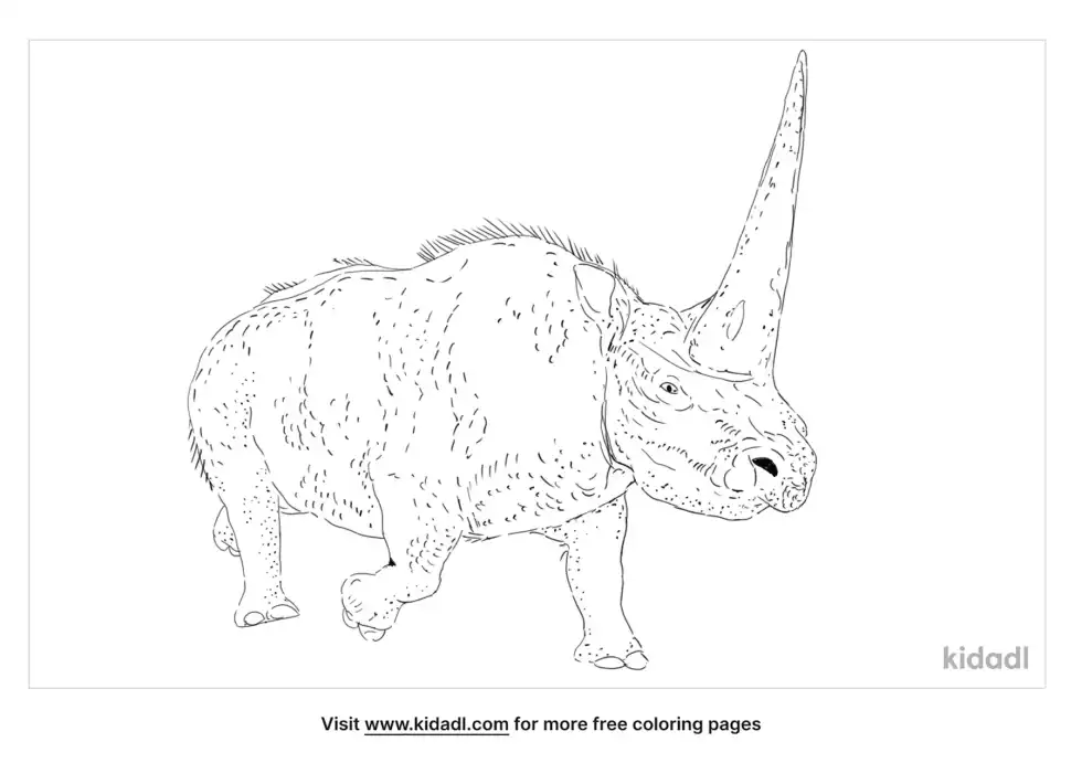 Elasmotherium Coloring Page