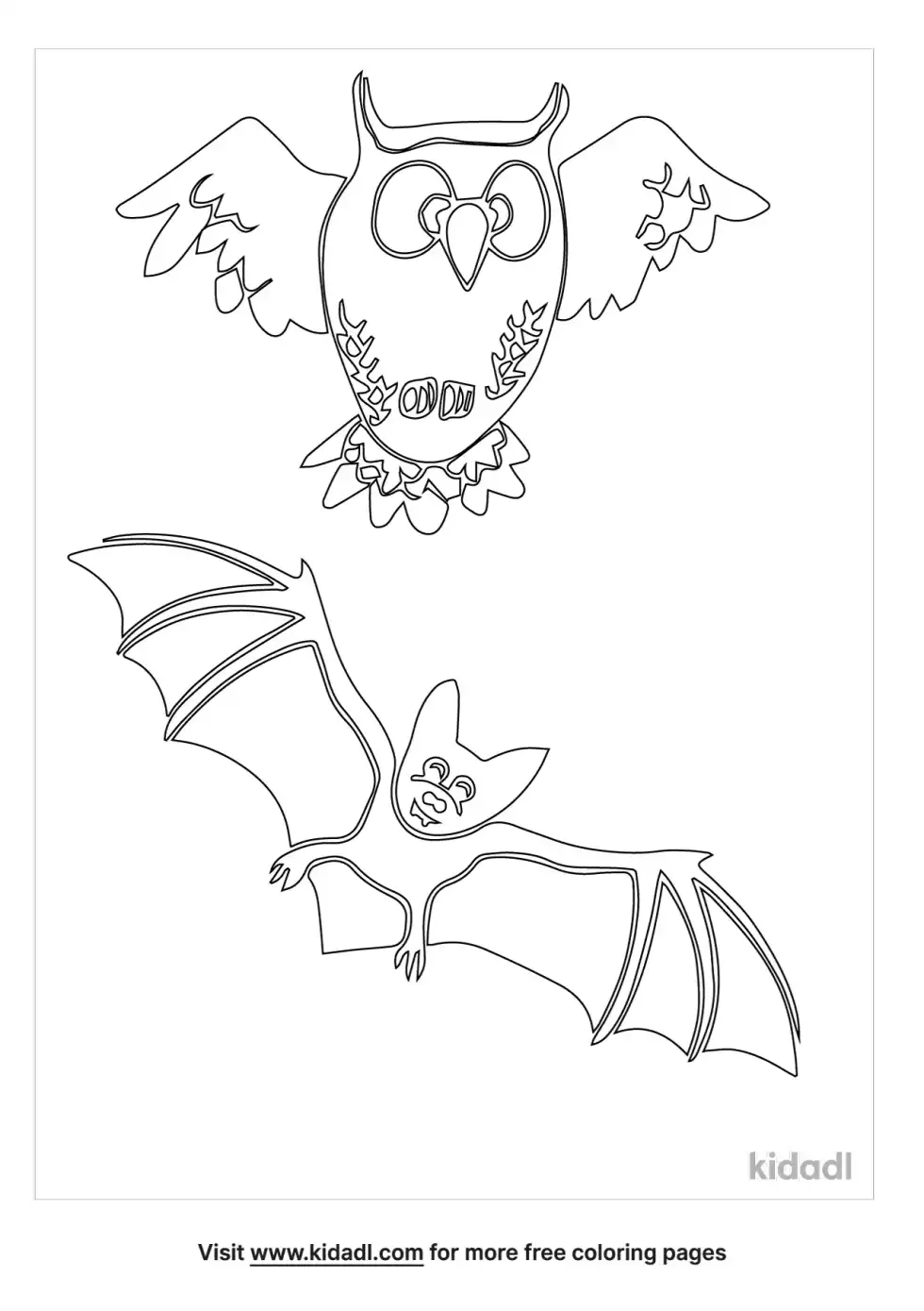Night Animals Coloring Page
