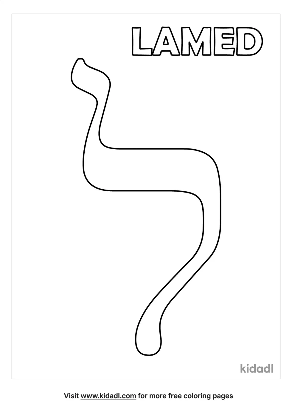 Hebrew Letter Lamed Coloring Page | Kidadl