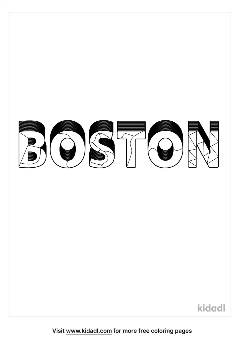 The Word Boston Coloring Page