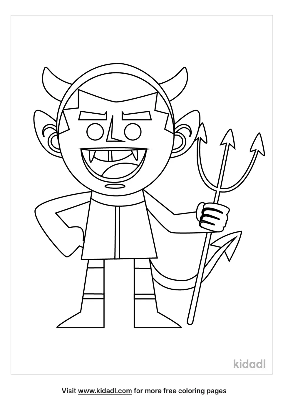 Little Halloween Devil Coloring Page