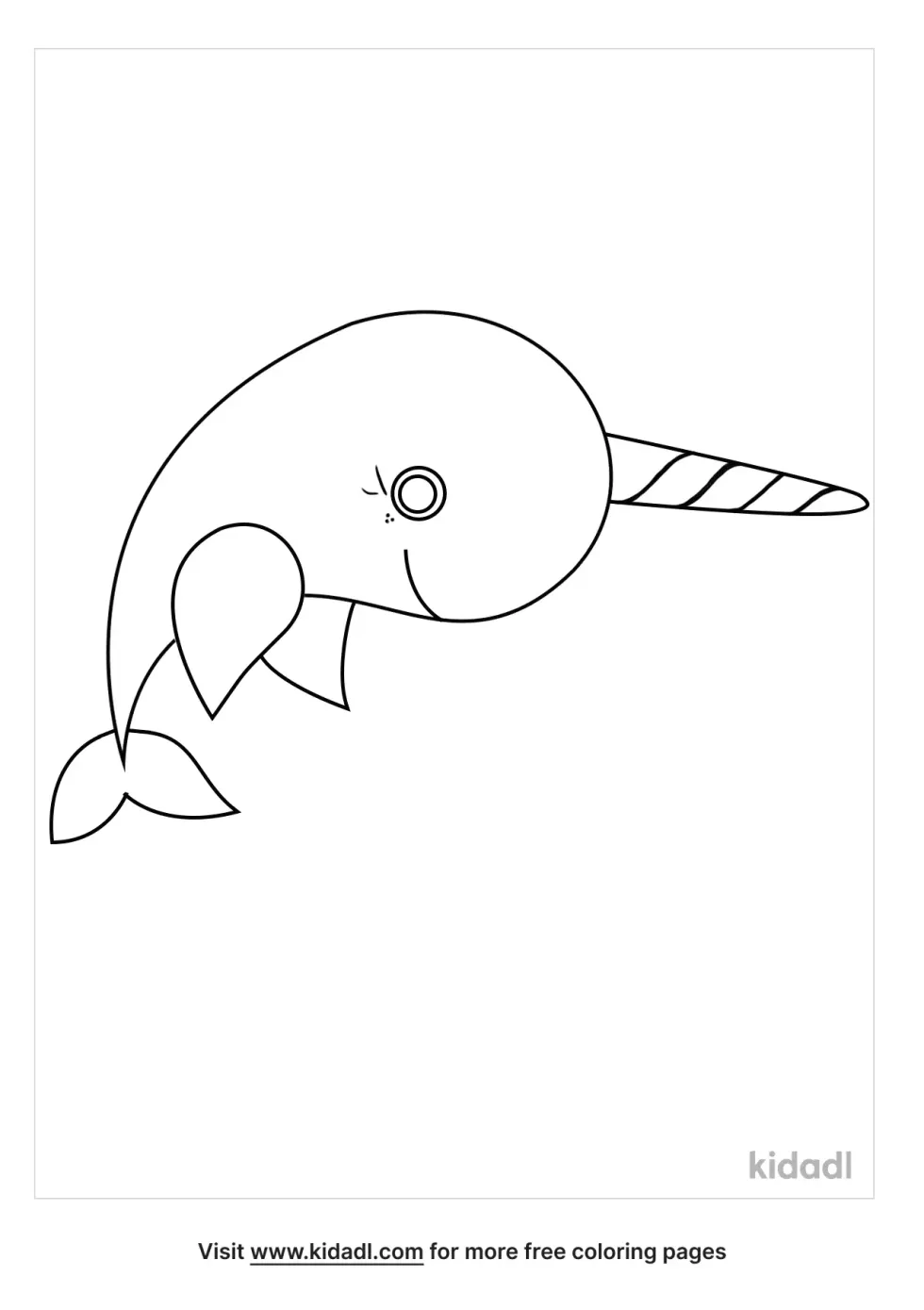 Baby Narwhal Coloring Page