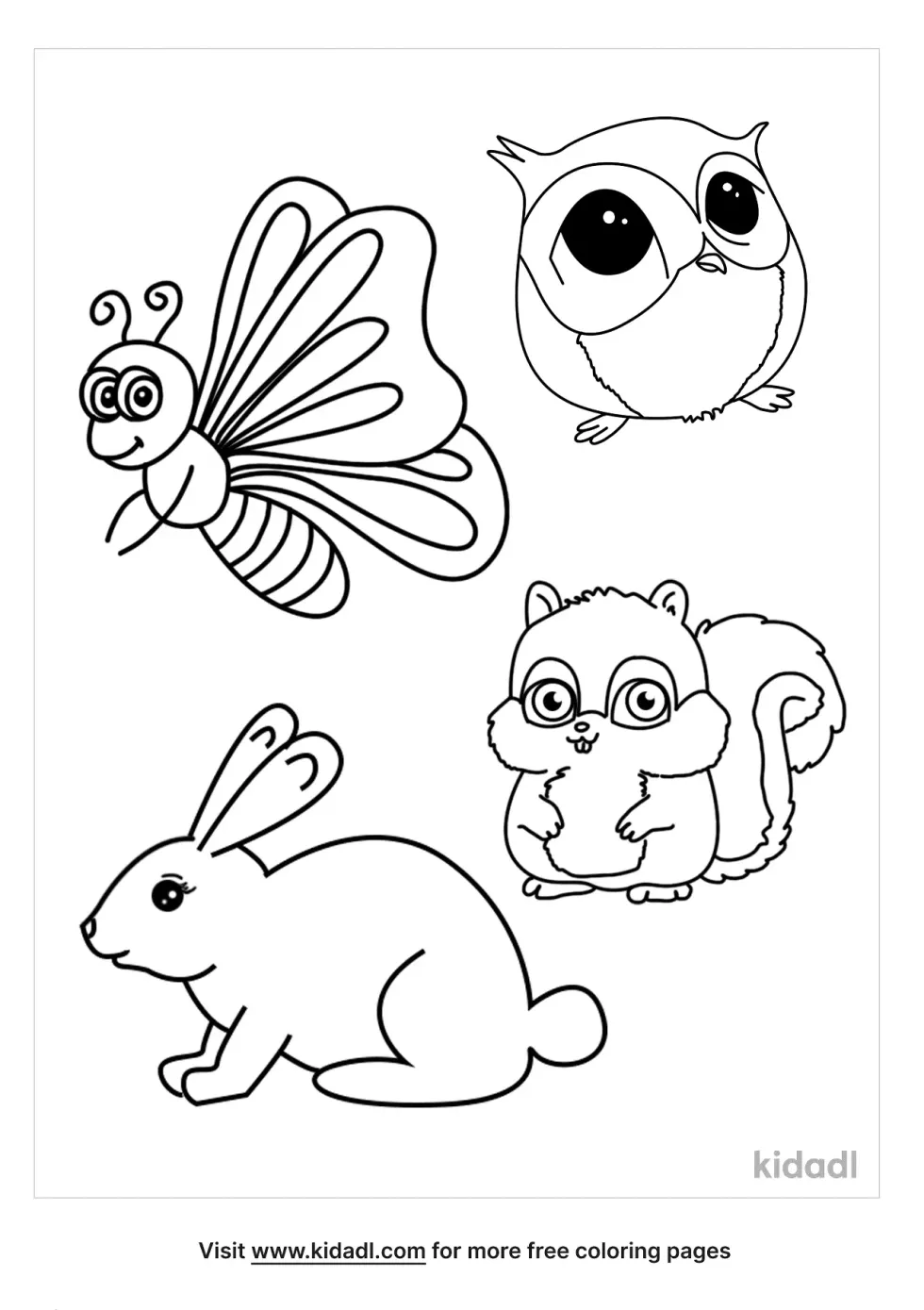 Nocturnal Animals Coloring Page