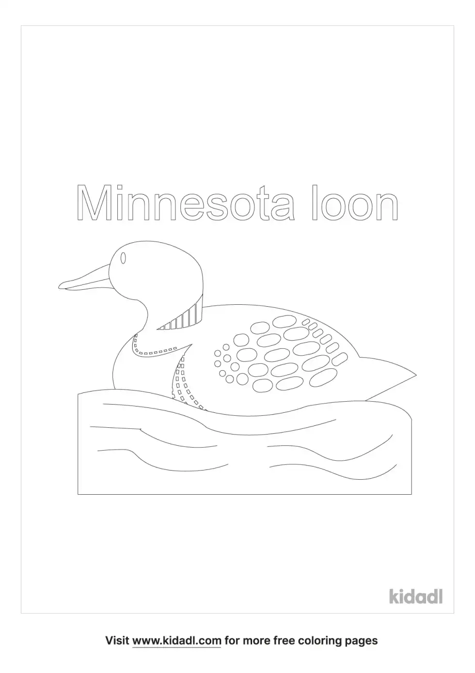 Minnesota Loon Coloring Page