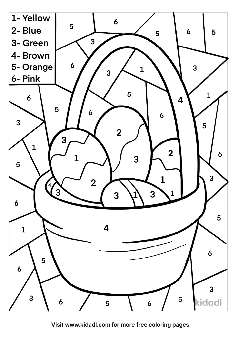 Easter Color By Numbers Coloring Page