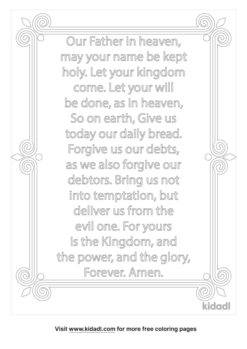 Matthew 6:9-13 Coloring Page