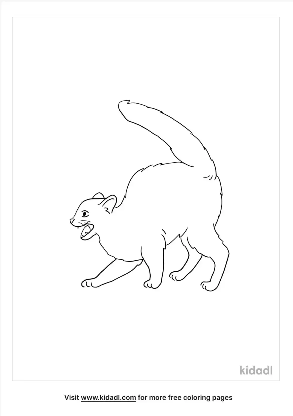 Cat Hiss Coloring Page