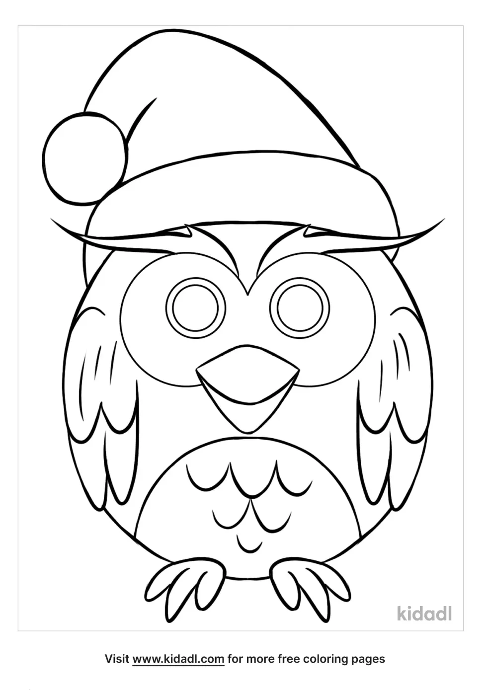 Christmas Owl Coloring Page