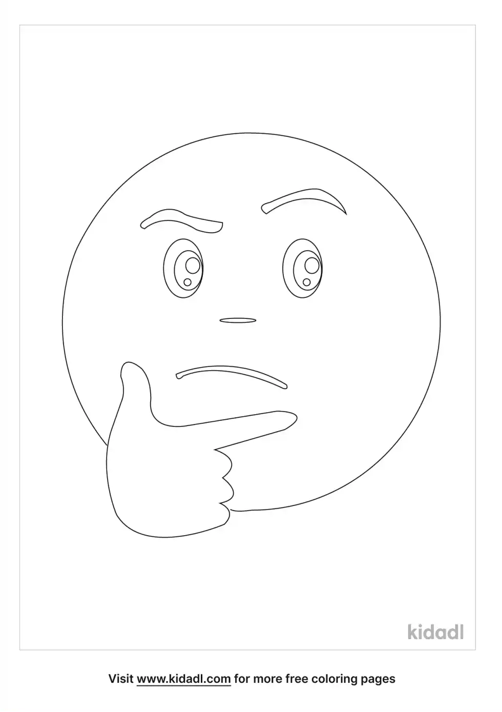 Thinking Smiley Face Coloring Page