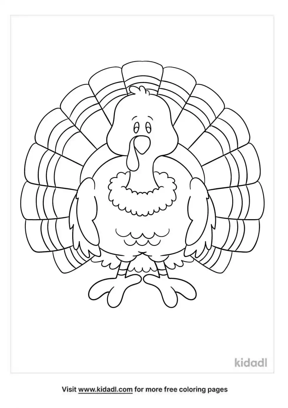 Cartoon Turkey Coloring Page