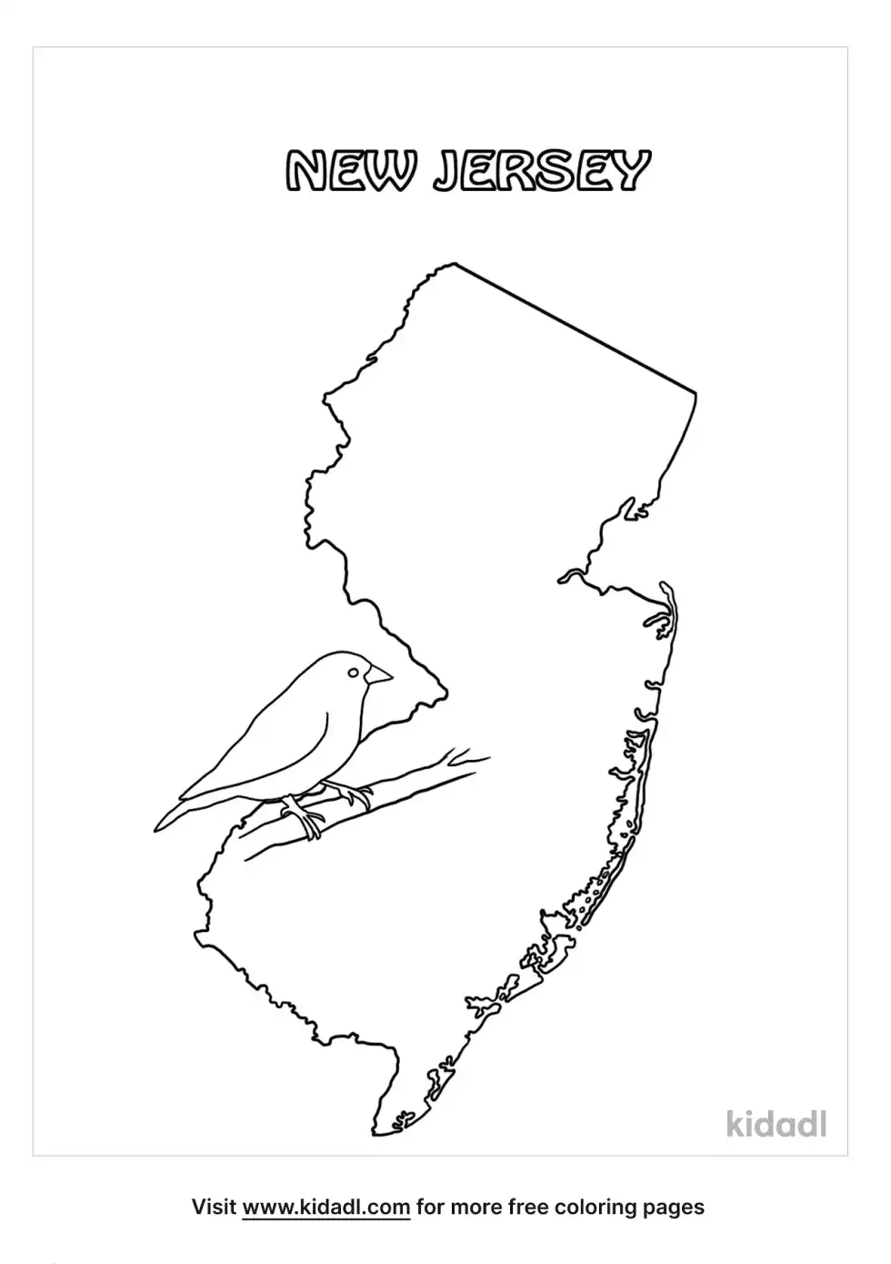 Outline State Of New Jersey Coloring Page