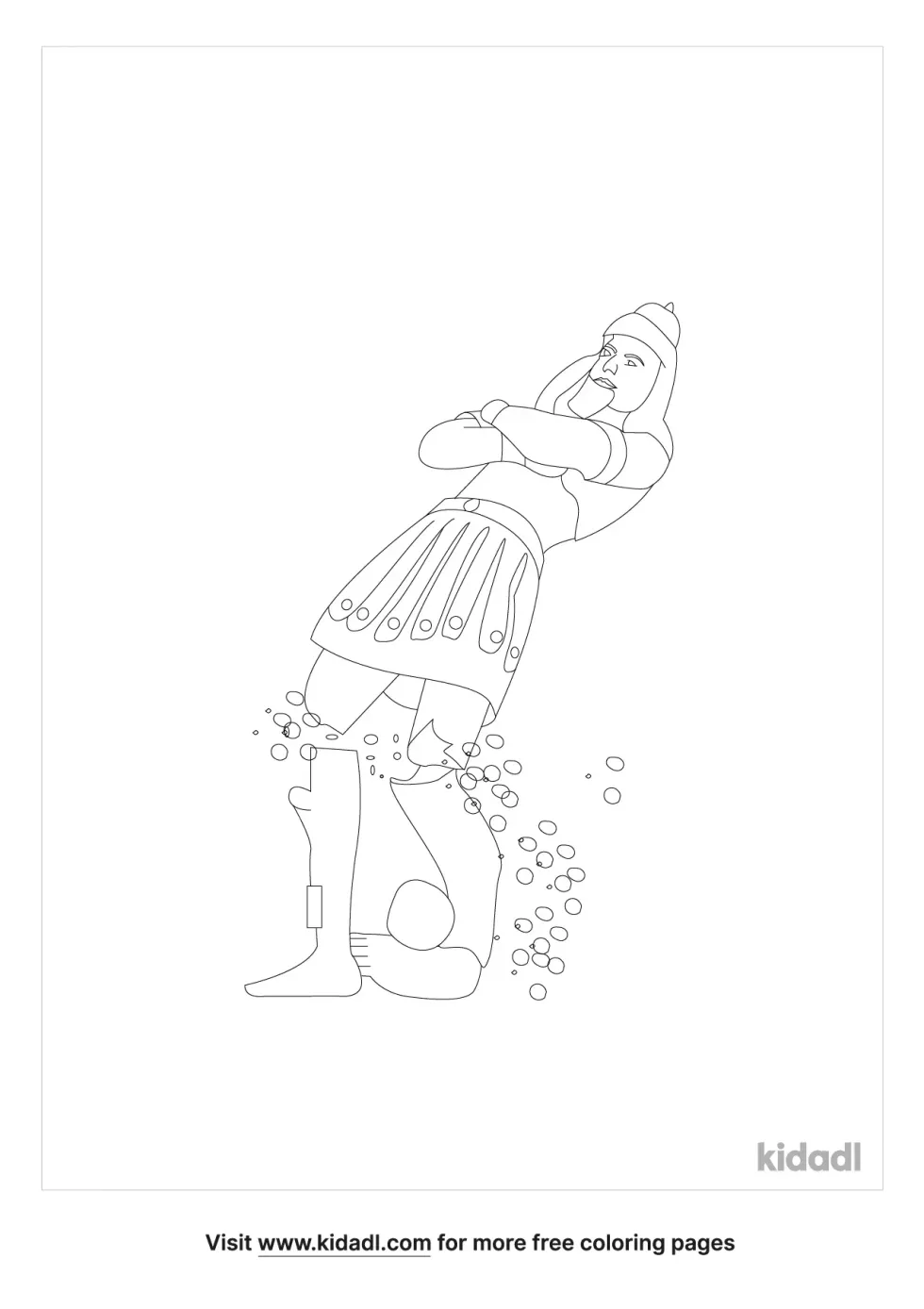 Nebuchadnezzar Dream And Rock Destroying Statue Coloring Page