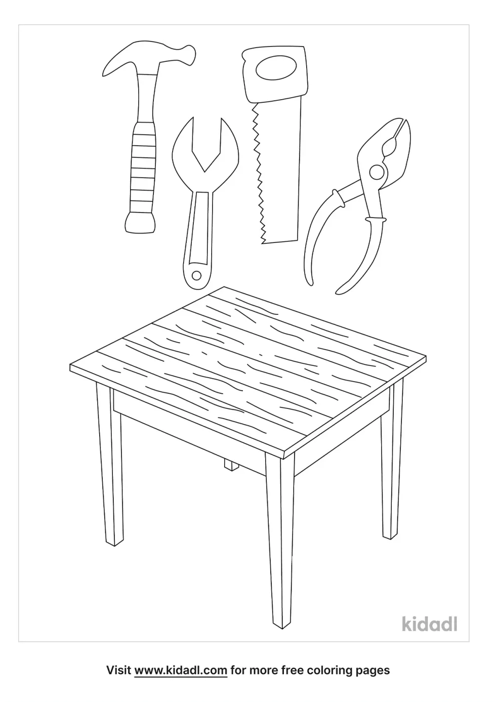 Wooden Table And Tools