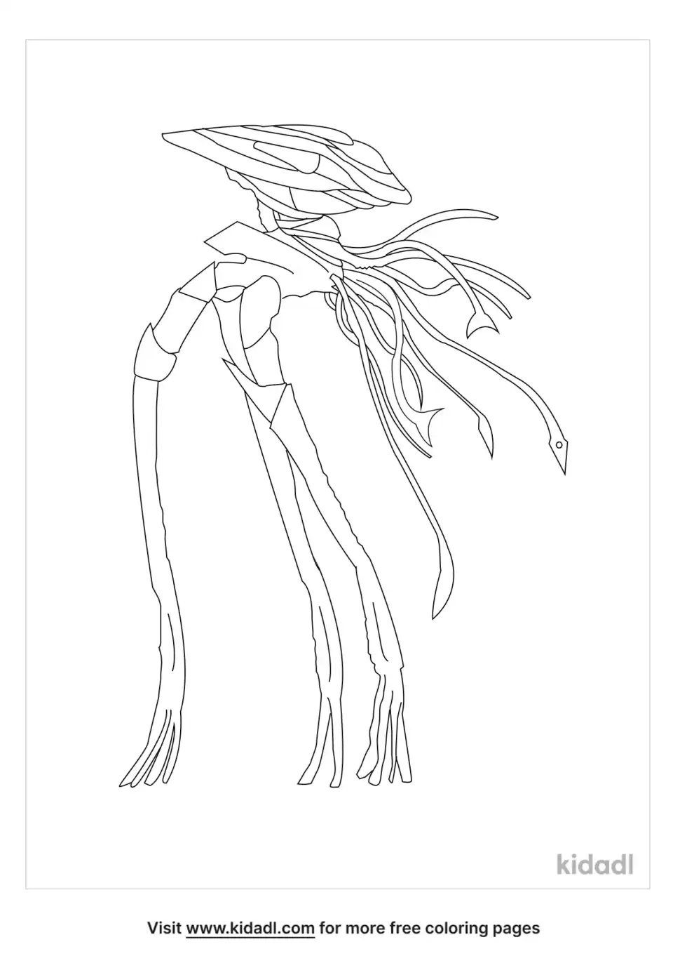Tripod Alien Coloring Page