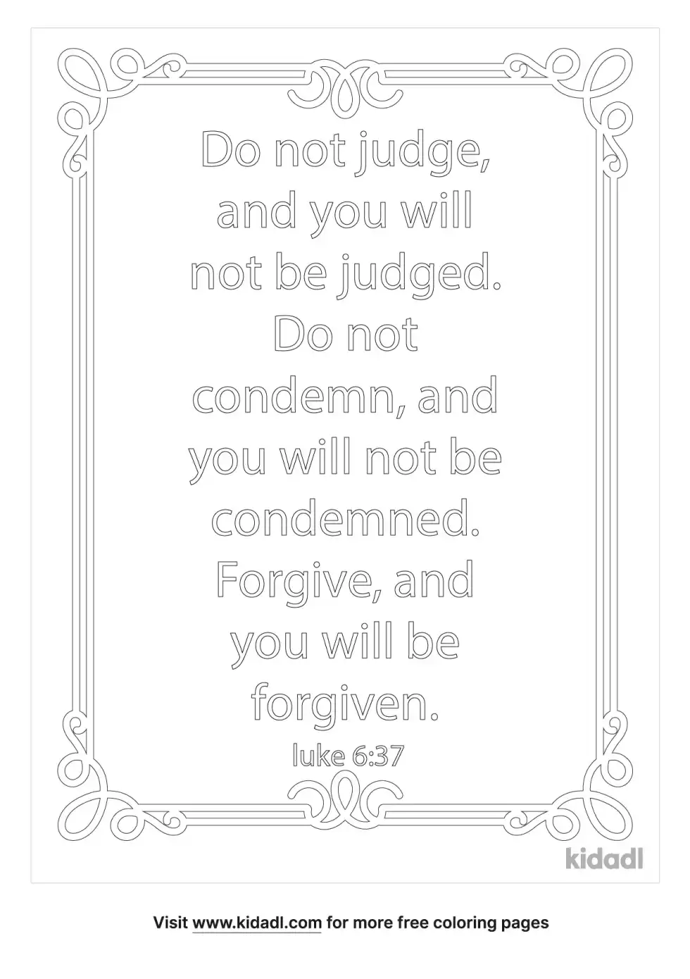 Luke 6:37 Coloring Page